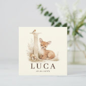 Neutraal geboortekaartje hertje monogram L カード (スタンド正面)