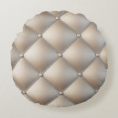 Neutral 3D Diamond Throw Pillow: AccessorizedPearl ラウンドクッション (正面)