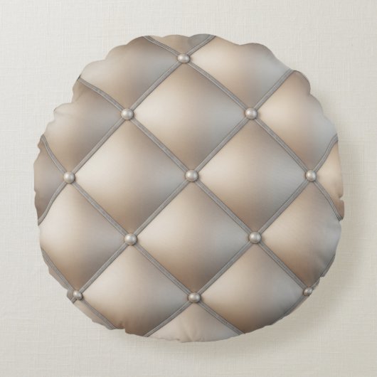 Neutral 3D Diamond Throw Pillow: AccessorizedPearl ラウンドクッション (正面)