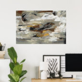 Neutral Abstract Gray Print | Silvia Vassileva ポスター (ホームオフィス)