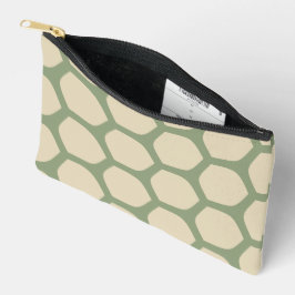 Neutral Abstract Green & Beige Minimal Pattern アクセサリーポーチ