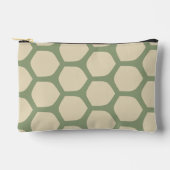 Neutral Abstract Green & Beige Minimal Pattern アクセサリーポーチ (正面)