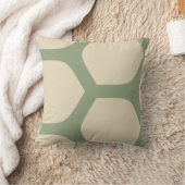 Neutral Abstract Green & Beige Minimal Pattern クッション (ブランケット)