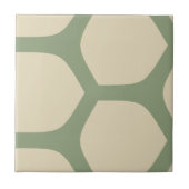 Neutral Abstract Green & Beige Minimal Pattern タイル (正面)