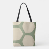 Neutral Abstract Green & Beige Minimal Pattern トートバッグ (裏面)