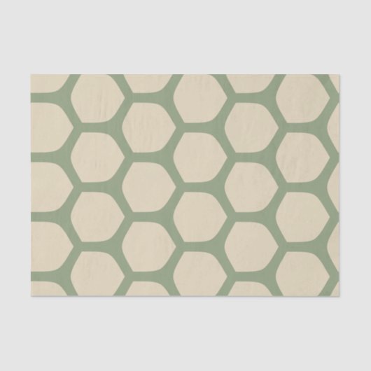Neutral Abstract Green & Beige Minimal Pattern 薄葉紙 (正面)