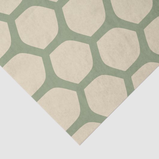 Neutral Abstract Green & Beige Minimal Pattern 薄葉紙 (詳細)