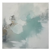 Neutral Abstract Green Beige Minimalist Wall Art ポスター (正面)