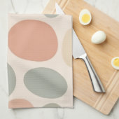 Neutral Abstract Organic Shapes Modern キッチンタオル (四つ折り)