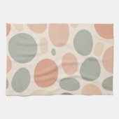 Neutral Abstract Organic Shapes Modern キッチンタオル (横)