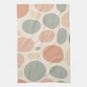 Neutral Abstract Organic Shapes Modern キッチンタオル (縦)