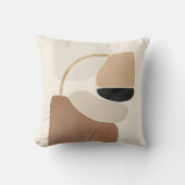 Neutral Abstract Shapes | Minimal Modern Fine Art クッション (正面)