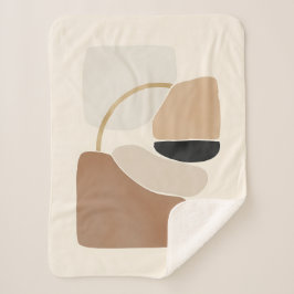Neutral Abstract Shapes | Minimal Modern Fine Art  シェルパブランケット