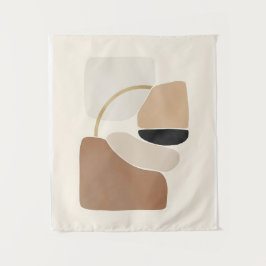 Neutral Abstract Shapes | Minimal Modern Fine Art  タペストリー
