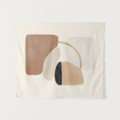 Neutral Abstract Shapes | Minimal Modern Fine Art  タペストリー (正面(横))