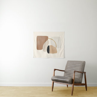 Neutral Abstract Shapes | Minimal Modern Fine Art  タペストリー