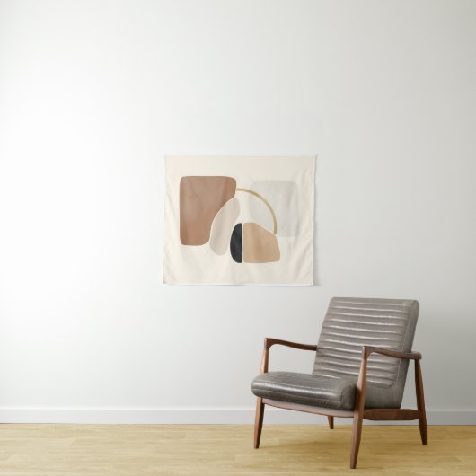 Neutral Abstract Shapes | Minimal Modern Fine Art  タペストリー (インサイチュ(横))
