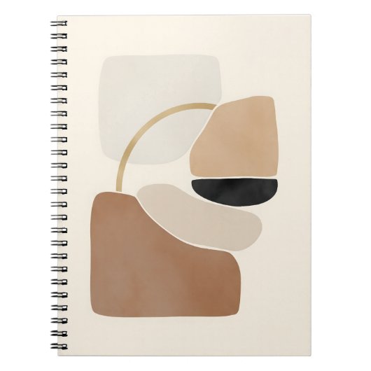 Neutral Abstract Shapes | Minimal Modern Fine Art  ノートブック (正面)
