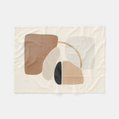 Neutral Abstract Shapes | Minimal Modern Fine Art  フリースブランケット (正面(横))