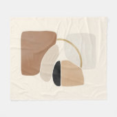 Neutral Abstract Shapes | Minimal Modern Fine Art フリースブランケット (正面(横))