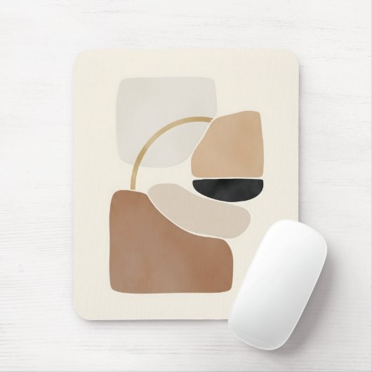 Neutral Abstract Shapes | Minimal Modern Fine Art マウスパッド (マウス)