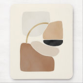 Neutral Abstract Shapes | Minimal Modern Fine Art マウスパッド (正面)