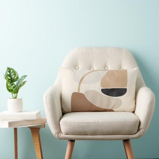 Neutral Abstract Shapes | Minimal Modern Fine Art  ランバークッション (椅子)
