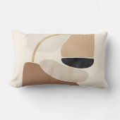 Neutral Abstract Shapes | Minimal Modern Fine Art  ランバークッション (正面)