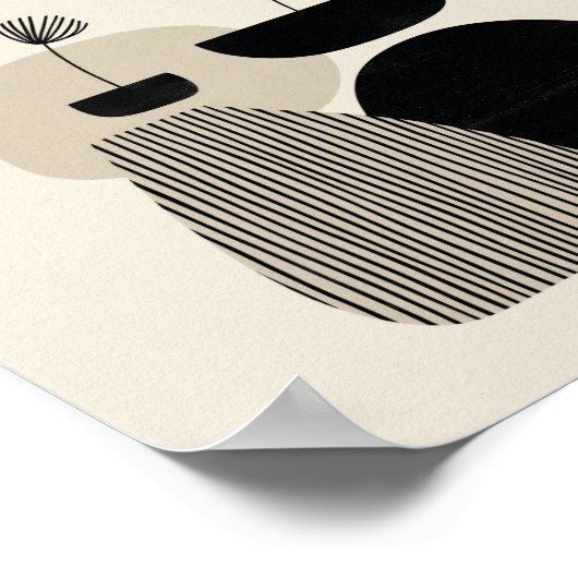 Neutral Abstract Vase Art ポスター (角)