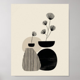 Neutral Abstract Vase Art ポスター
