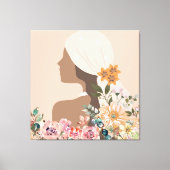 Neutral Aesthetic Woman Botanical キャンバスプリント (正面)