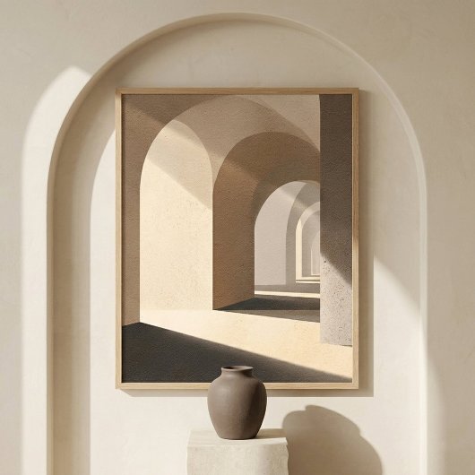 Neutral Arch Wall Art for Living Room Decor ポスター