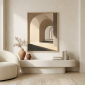 Neutral Arch Wall Art for Living Room Decor ポスター