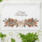 Neutral Autumn Leaf - Thanksgiving キッチンタオル (折り畳み)