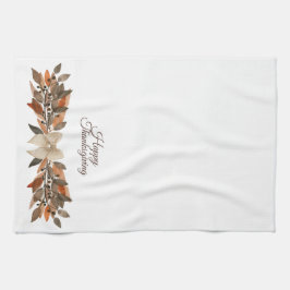 Neutral Autumn Leaf - Thanksgiving キッチンタオル