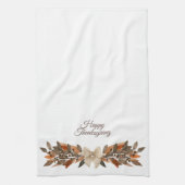 Neutral Autumn Leaf - Thanksgiving キッチンタオル (縦)