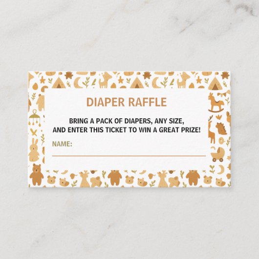 Neutral Baby Boy Shower | Cute Safari Animal エンクロージャーカード (正面)