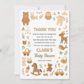 Neutral Baby Boy Shower | Cute Safari Animal サンキューカード (正面)