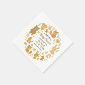 Neutral Baby Boy Shower | Cute Safari Animal スタンダードカクテルナプキン (角)