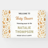 Neutral Baby Boy Shower | Cute Safari Animal 横断幕 (横)