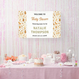 Neutral Baby Boy Shower | Cute Safari Animal 横断幕