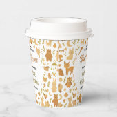 Neutral Baby Boy Shower | Cute Safari Animal 紙コップ (右)