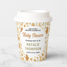 Neutral Baby Boy Shower | Cute Safari Animal 紙コップ