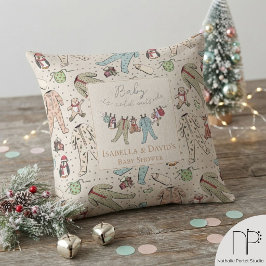Neutral Baby Its Cold Outside 冬のベビーシャワー クッション