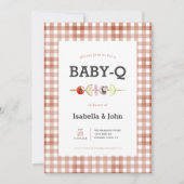 Neutral Baby Q Barbecue Baby Shower Invitation 招待状 (正面)