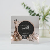 Neutral Baby Reveal Pregnancy announcement card 案内状 (スタンド正面)