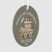Neutral Baby’s 1st Christmas Train Keepsake Photo オーナメント (正面)