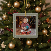 Neutral Baby’s 1st Christmas Train Keepsake Photo セラミックオーナメント