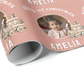 Neutral Baby’s 1st Christmas Train Keepsake Photo ラッピングペーパー (ロールコーナー)