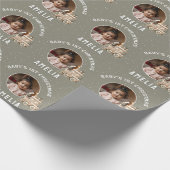 Neutral Baby’s 1st Christmas Train Keepsake Photo ラッピングペーパー (角)